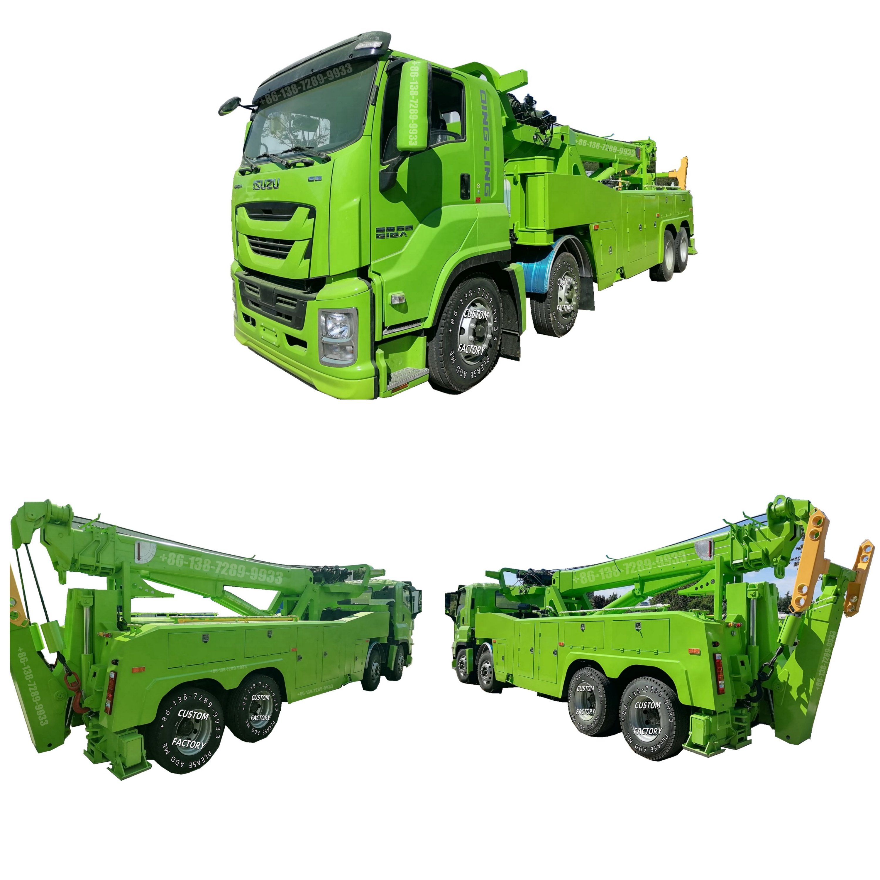 Heavy Duty Road Emergency Tow Trucks ISUZU 50ton Rotator Wrecker Tow Truck for Sale in Russia